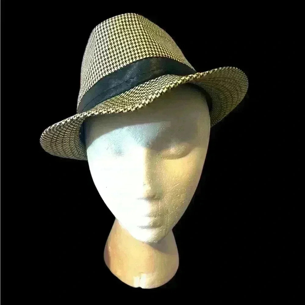 Houndstooth Print Fedora